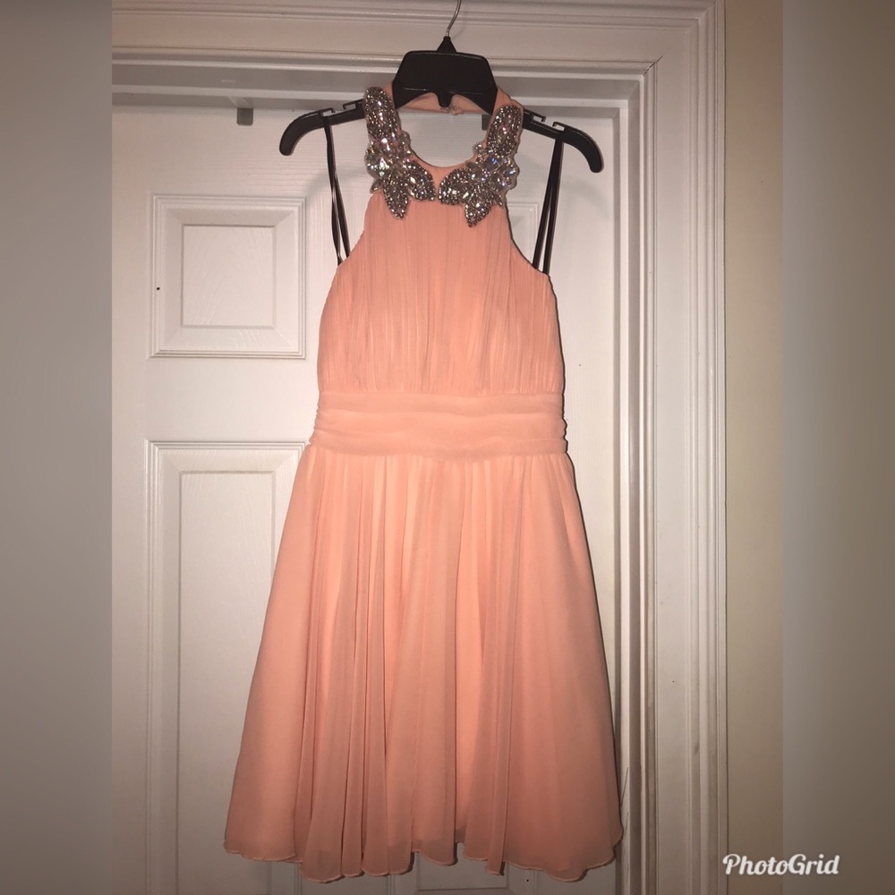 Short Peach Semi Formal